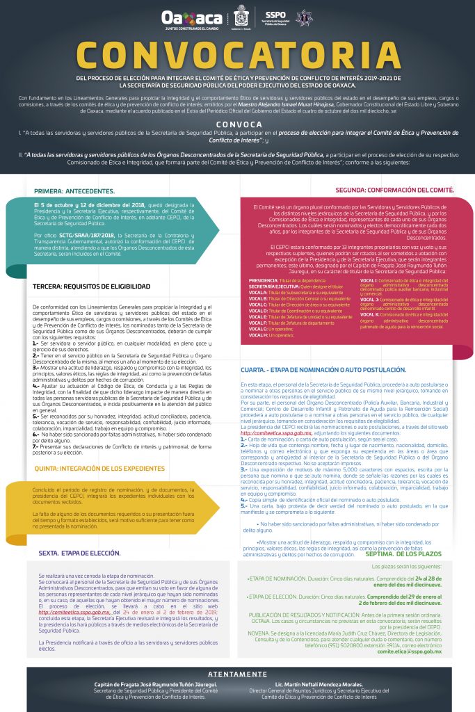 Convocatoria Del Proceso De ElecciÓn Para Integrar El ComitÉ De Ética Y